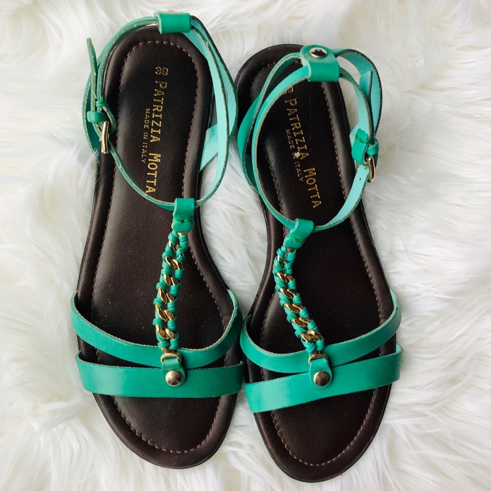 Patrizzia motta turquoise sandals size 39 - Picture 3 of 7
